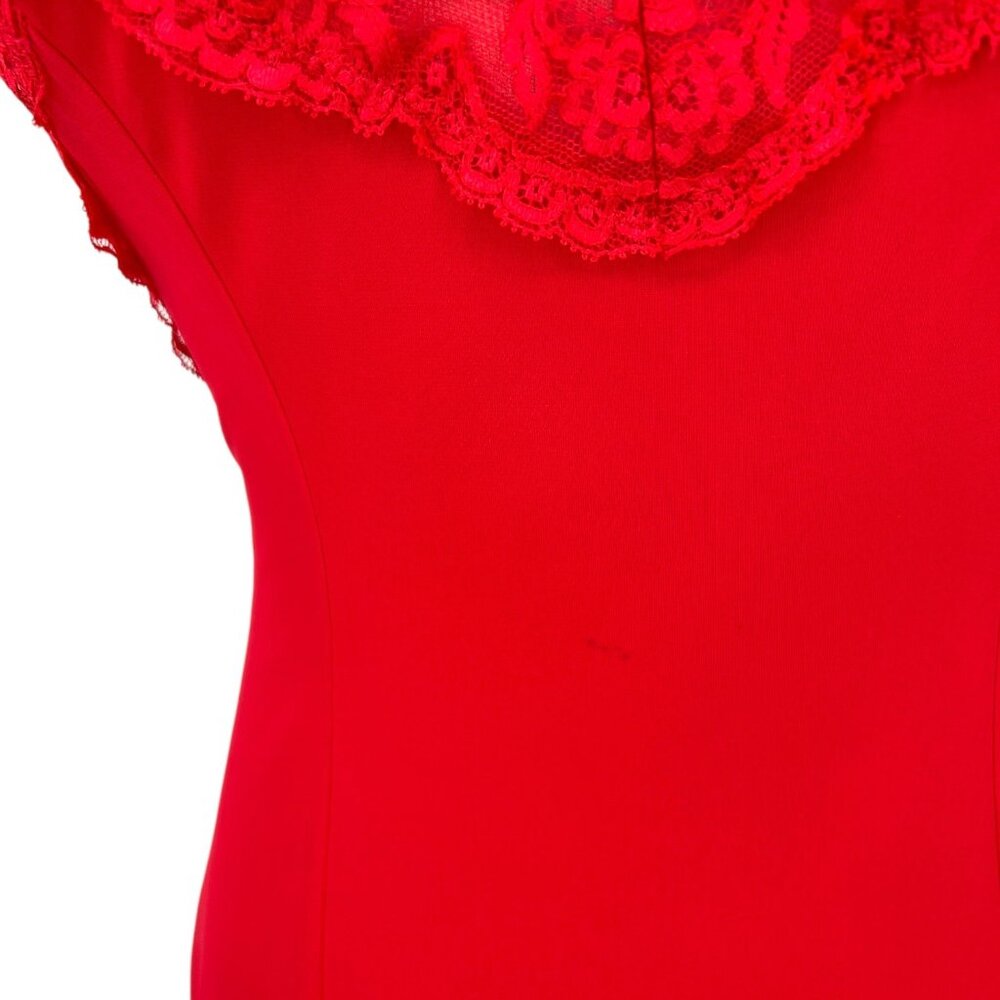 Shadowline Vintage Red Lingerie Slip Dress | 34 Small - Picture 6 of 8